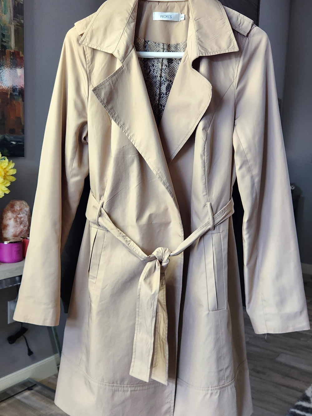 Ricki's Women's Beige Trench Coat with Belt
